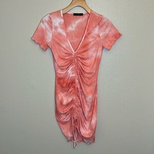 21 Saints Tie Dye Cinch Summer Short Sleeve Dress